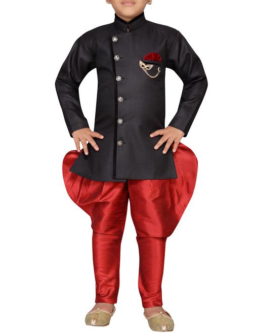 black jute sherwani set - 16105692 - Very Small Image - 1