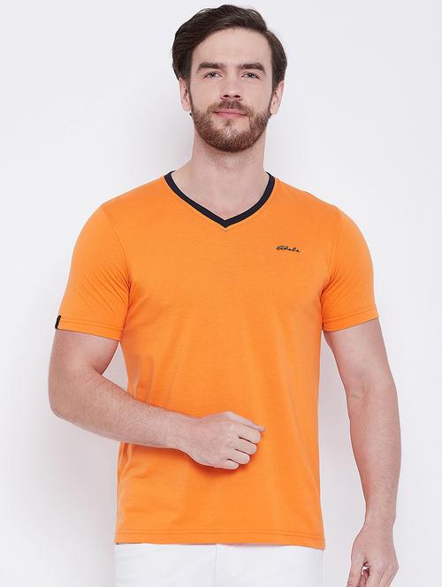 orange solid t-shirt - 16105916 - Very Small Image - 1