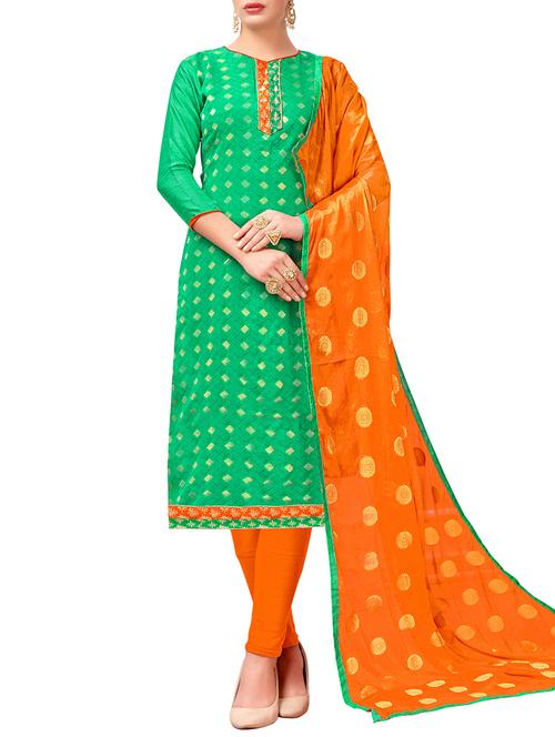 churidaar printed unstitched suit - 16105920 - Very Small Image - 1
