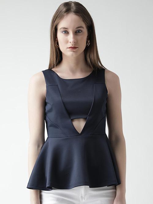 cut out detail peplum top - 16106227 - Very Small Image - 1