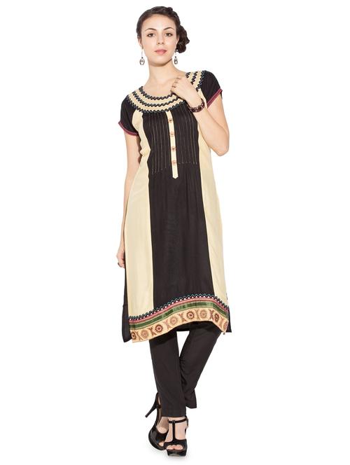 embroidered straight kurta - 16106448 - Very Small Image - 1