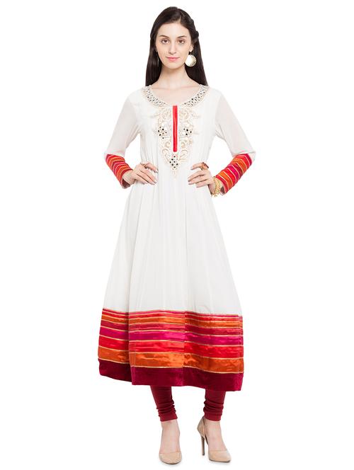 embroidered anarkali kurta - 16106506 - Very Small Image - 1