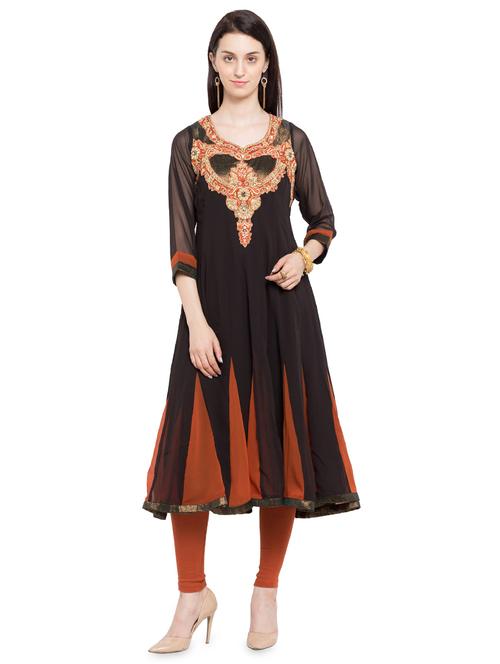 embroidered anarkali kurta - 16106528 - Very Small Image - 1
