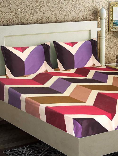 cotton double bedsheet with 2 pillow covers - 16106687 - Very Small Image - 1
