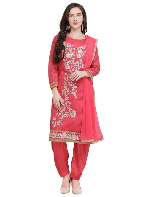 embroidered salwar unstitched suit - 16106749 - Very Small Image - 1