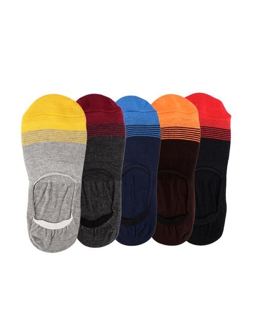 set of 5 multi colored cotton ankle length sock - 16107858 - Very Small Image - 1