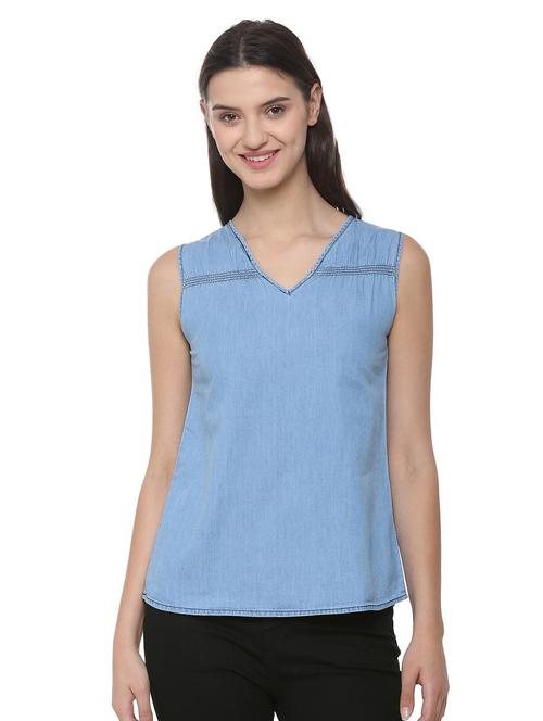 v-neck sleeveless top - 16108691 - Very Small Image - 1