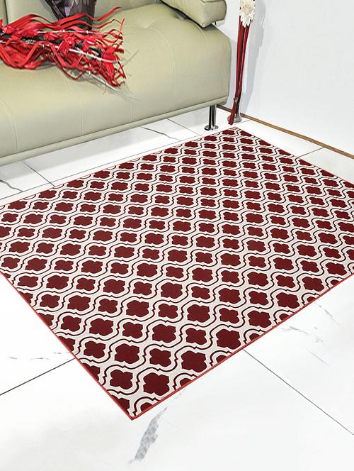 jacquard floor carpet -150x210 cm, maroon - 16108771 - Very Small Image - 1