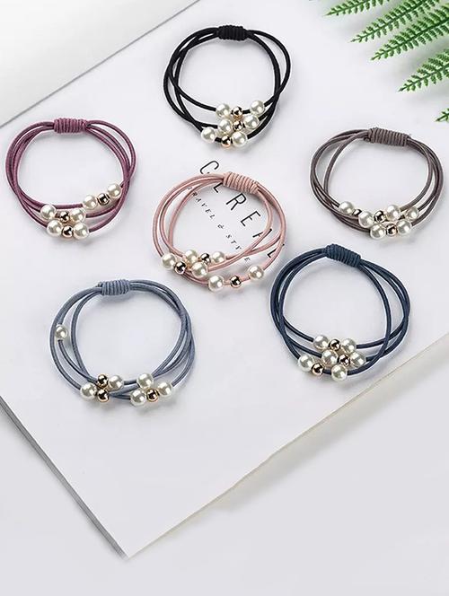 misstyle pack of 8 pearls beads headbands ponytail holder - 16108954 - Very Small Image - 1
