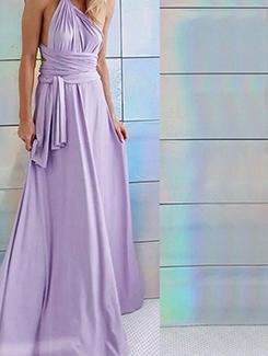 single shoulder tie back maxi dress - 16109096 - Very Small Image - 1