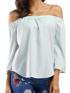 off shoulder solid top - 16109345 - Very Small Image - 1