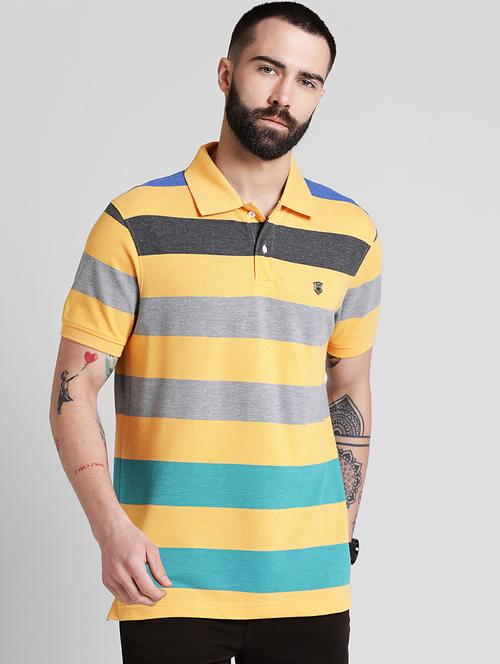 yellow striped polo t-shirt - 16109684 - Very Small Image - 1