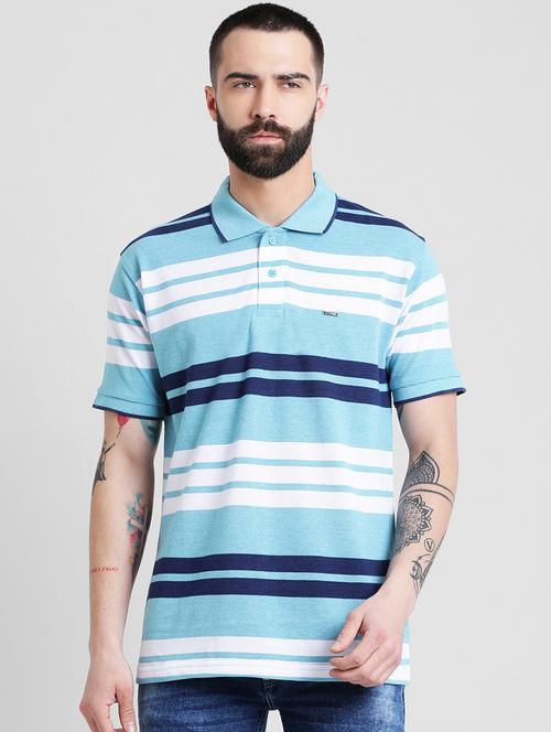 blue striped polo t-shirt - 16109685 - Very Small Image - 1