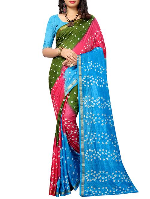 tie & dye printed saree - 16110232 - Very Small Image - 1