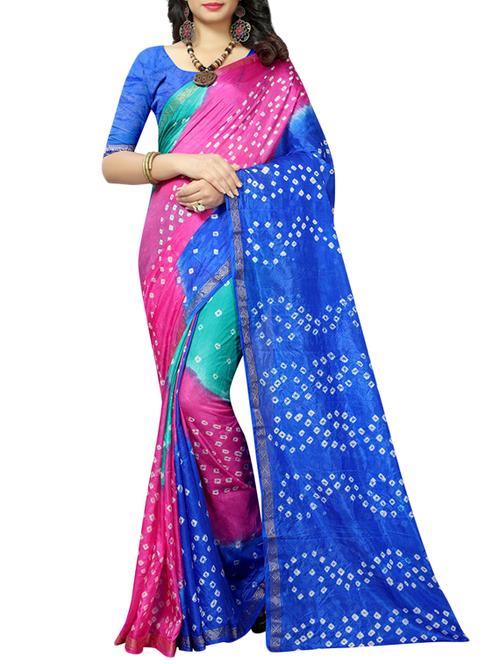 bandhani tie & dye saree - 16110235 - Very Small Image - 1