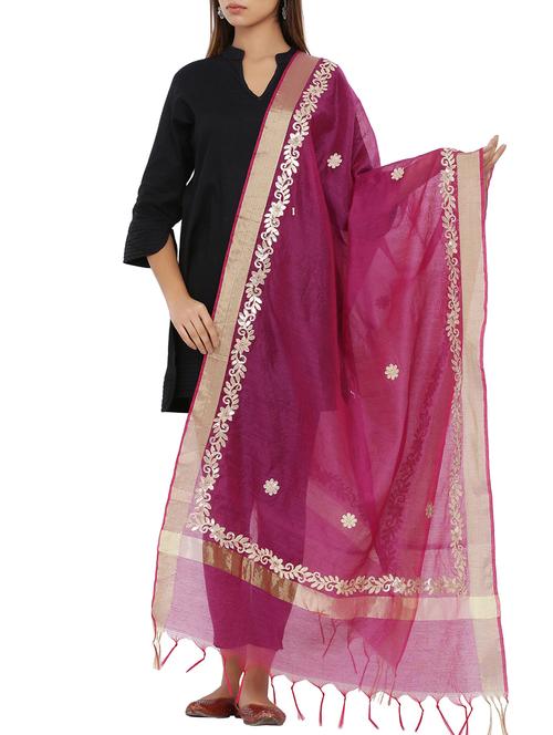 gotta work chanderi dupatta - 16110564 - Very Small Image - 1