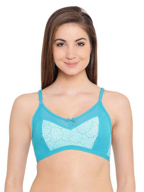 color block mesh panel bra - 16110731 - Very Small Image - 1