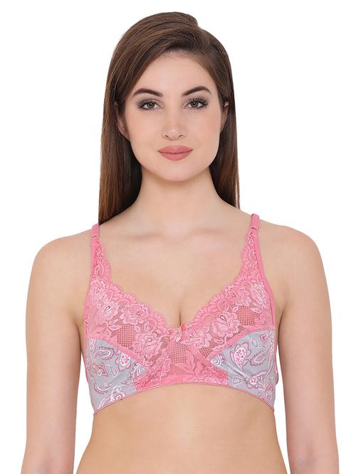 lace detail printed bra - 16110746 - Very Small Image - 1
