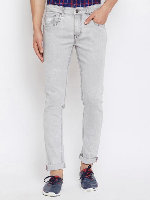 grey solid plain jeans - 16110803 - Very Small Image - 1