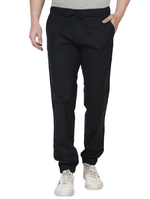 dark blue cotton joggers - 16111750 - Very Small Image - 1