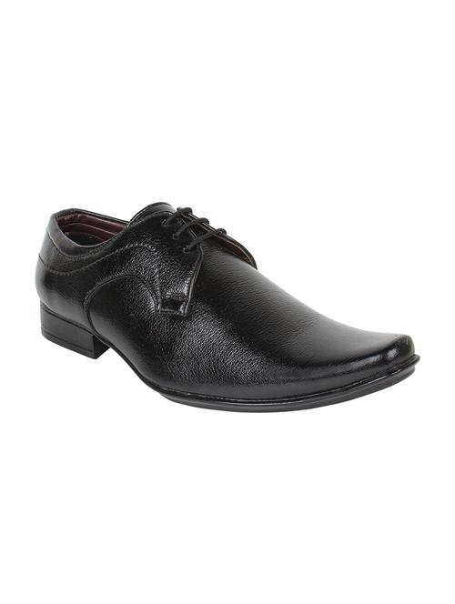 black leatherette lace-up derbys - 16112214 - Very Small Image - 1