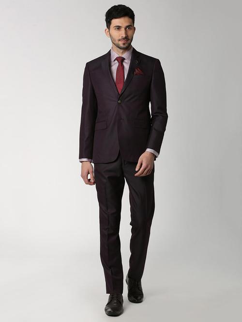 purple solid single breasted suit - 16112413 - Very Small Image - 1
