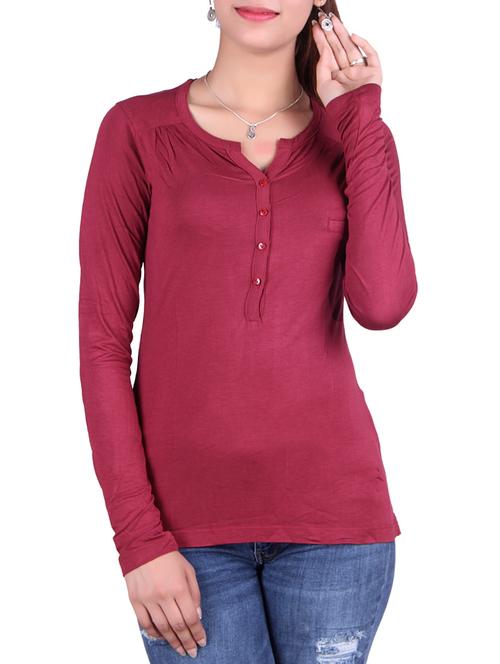 pocket detail henley top - 16112693 - Very Small Image - 1