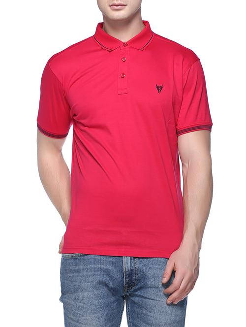 red solid polo t-shirt - 16112786 - Very Small Image - 1