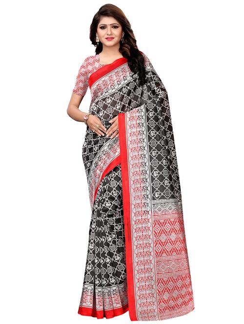 conversational printed saree with blouse - 16113139 - Very Small Image - 1