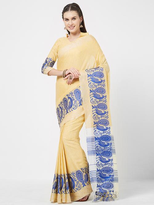 contrast conversational border woven saree - 16113782 - Very Small Image - 1
