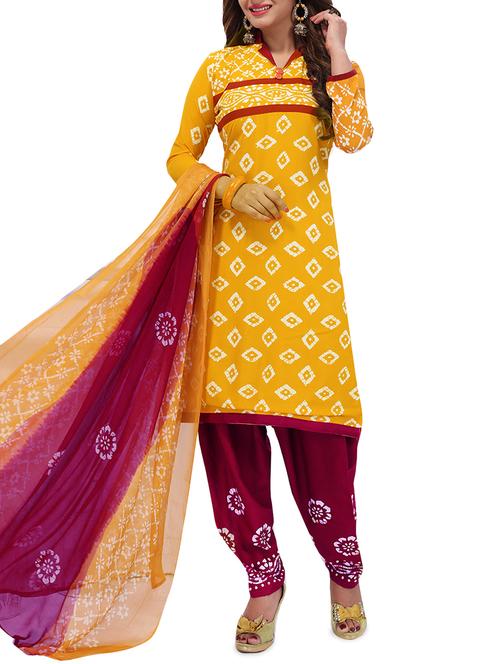batik printed unstitched salwar suit - 16113882 - Very Small Image - 1