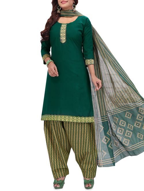 chevron printed unstitched salwar suit - 16113885 - Very Small Image - 1