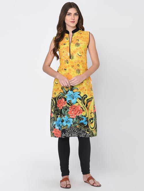 floral straight kurta - 16114143 - Very Small Image - 1