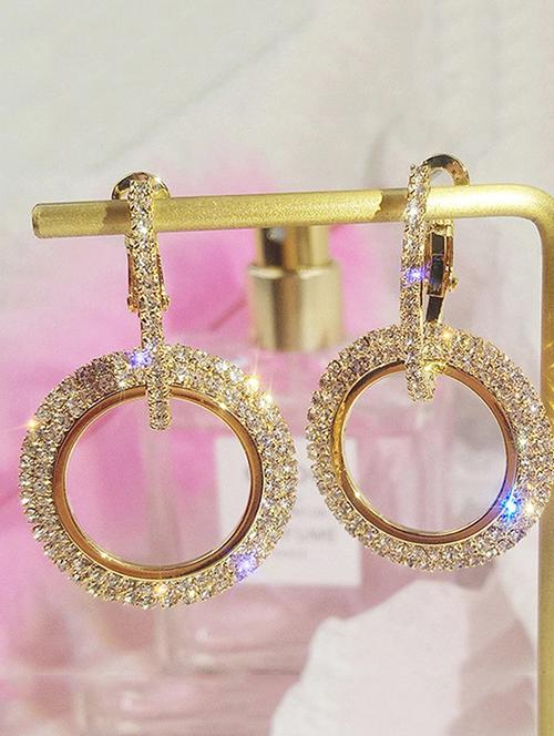 gold zinc hoop earring - 16114180 - Very Small Image - 1