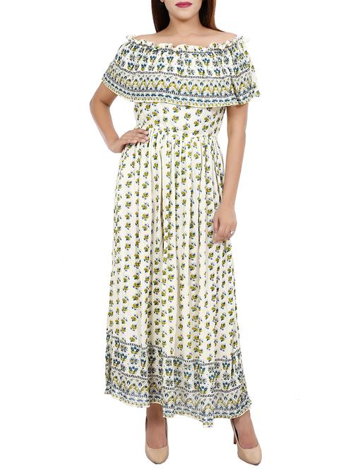 off shoulder maxi dress - 16114525 - Very Small Image - 1