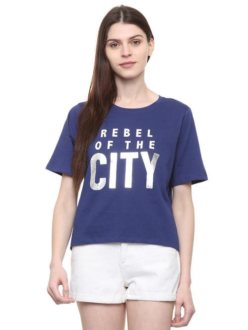 letter print short sleeved tee - 16114641 - Very Small Image - 1