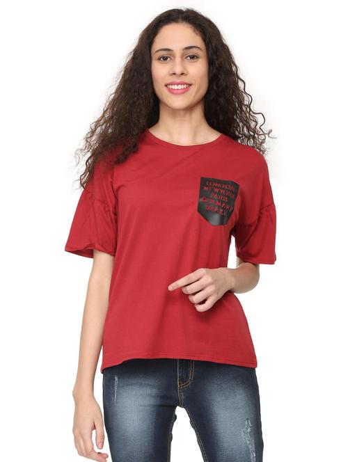 leather patch dropped shoulder tee - 16114652 - Very Small Image - 1