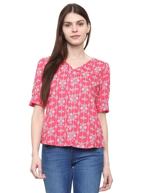 v-neck short sleeved top - 16114684 - Very Small Image - 1