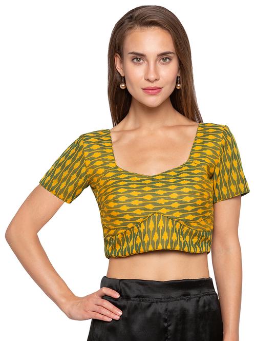 yellow ikat printed blouse - 16114944 - Very Small Image - 1