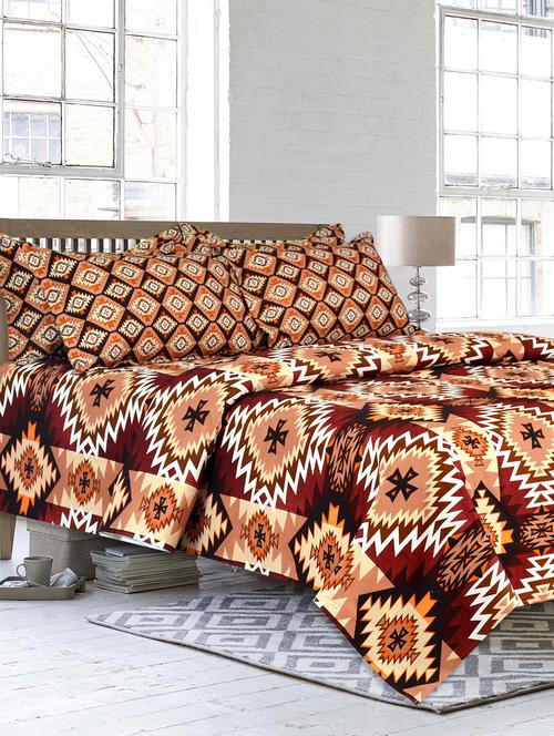 cotton double bedsheet with 2 pillow covers - 16115080 - Very Small Image - 1