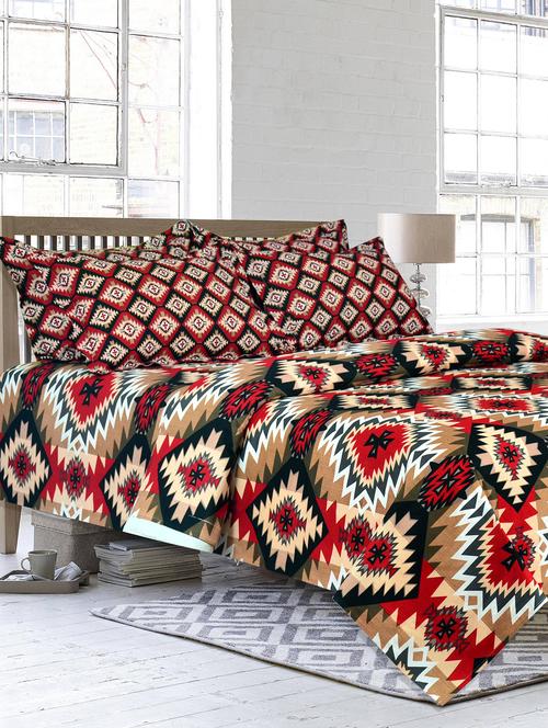 cotton double bedsheet with 2 pillow covers - 16115081 - Very Small Image - 1
