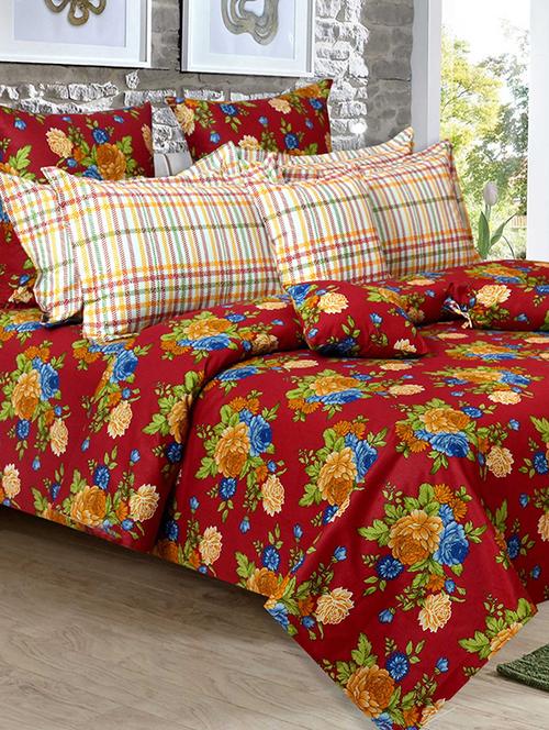 cotton double bedsheet with 2 pillow covers - 16115094 - Very Small Image - 1