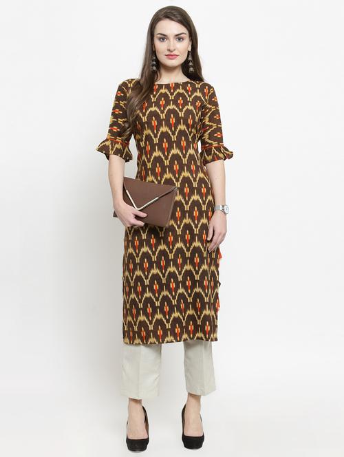ikat print straight kurta - 16119561 - Very Small Image - 1