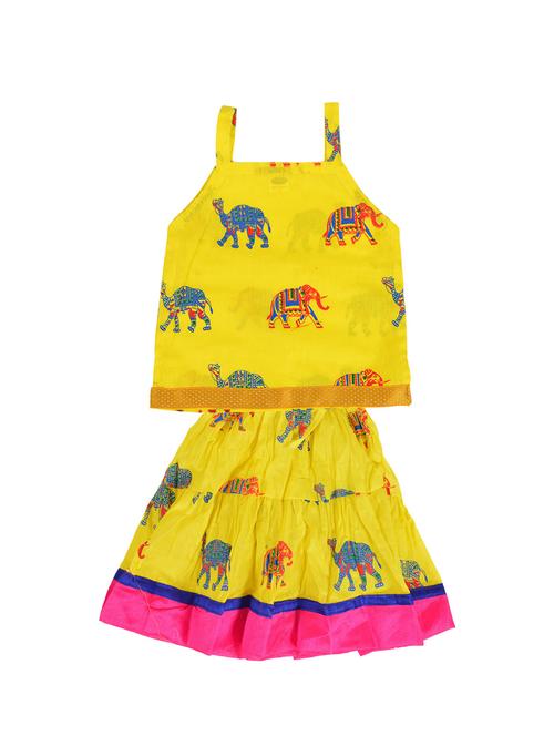 yellow cotton lehenga choli - 16119628 - Very Small Image - 1