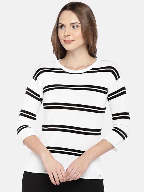 drop shoulder striped top - 16120199 - Very Small Image - 1