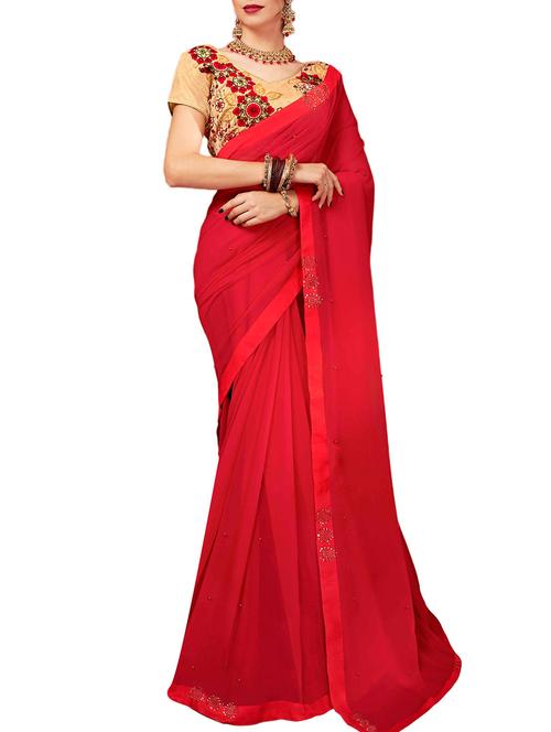embellished lace border saree - 16120329 - Very Small Image - 1