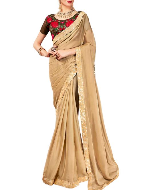 embellished lace border saree - 16120331 - Very Small Image - 1