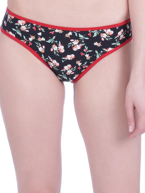 contrast seam floral panty - 16120575 - Very Small Image - 1