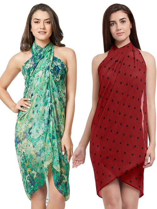 set of 2 printed sarong - 16120852 - Very Small Image - 1