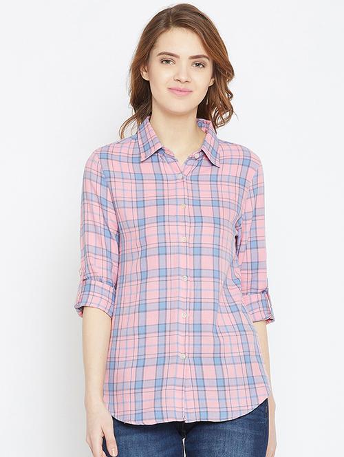 roll up sleeved checkered shirt - 16121162 - Very Small Image - 1
